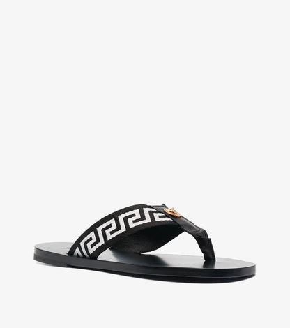 Greek-motif thong-strap flip-flops 