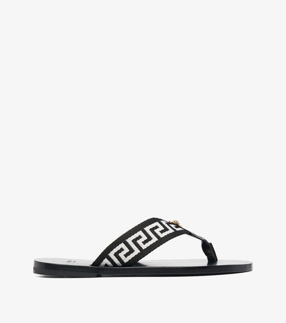 Greek-motif thong-strap flip-flops 