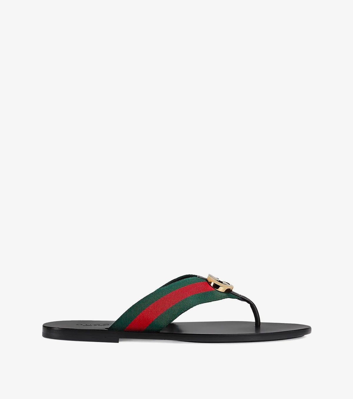 striped logo-embellished sandals - SNKRBASE
