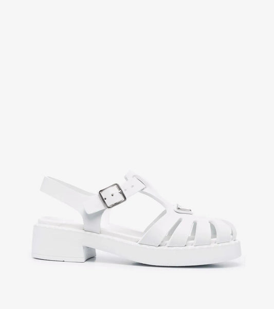 ( W ) triangle logo-plaque buckled sandals - SNKRBASE